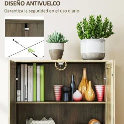 Aparador Estrella Homcom 2 puertas marrón 182x78x31,5 cm