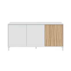 Aparador Ethna 3 puertas blanco/natural 74x154x40 cm