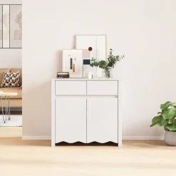 Aparador Forest doble puerta + 2 cajones blanco 75,5x79x43 cm