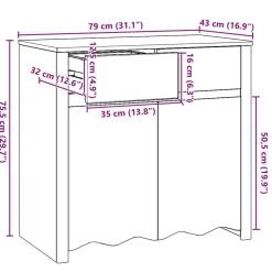 Aparador Forest doble puerta + 2 cajones blanco 75,5x79x43 cm