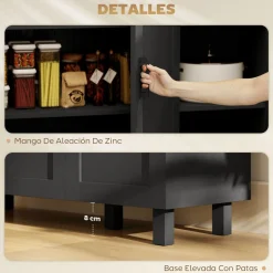 Aparador Galatea Homcom 3 puertas + estantes ajustables 90x90x30 cm