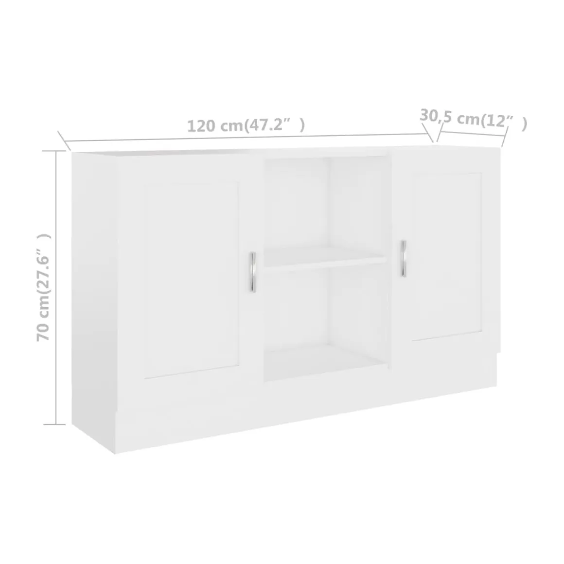 Aparador Harmony 2 puertas + 2 módulos 70x120x30,5 cm