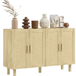 Aparador Haru Homcom 4 puertas natural 76x120x39,5 cm