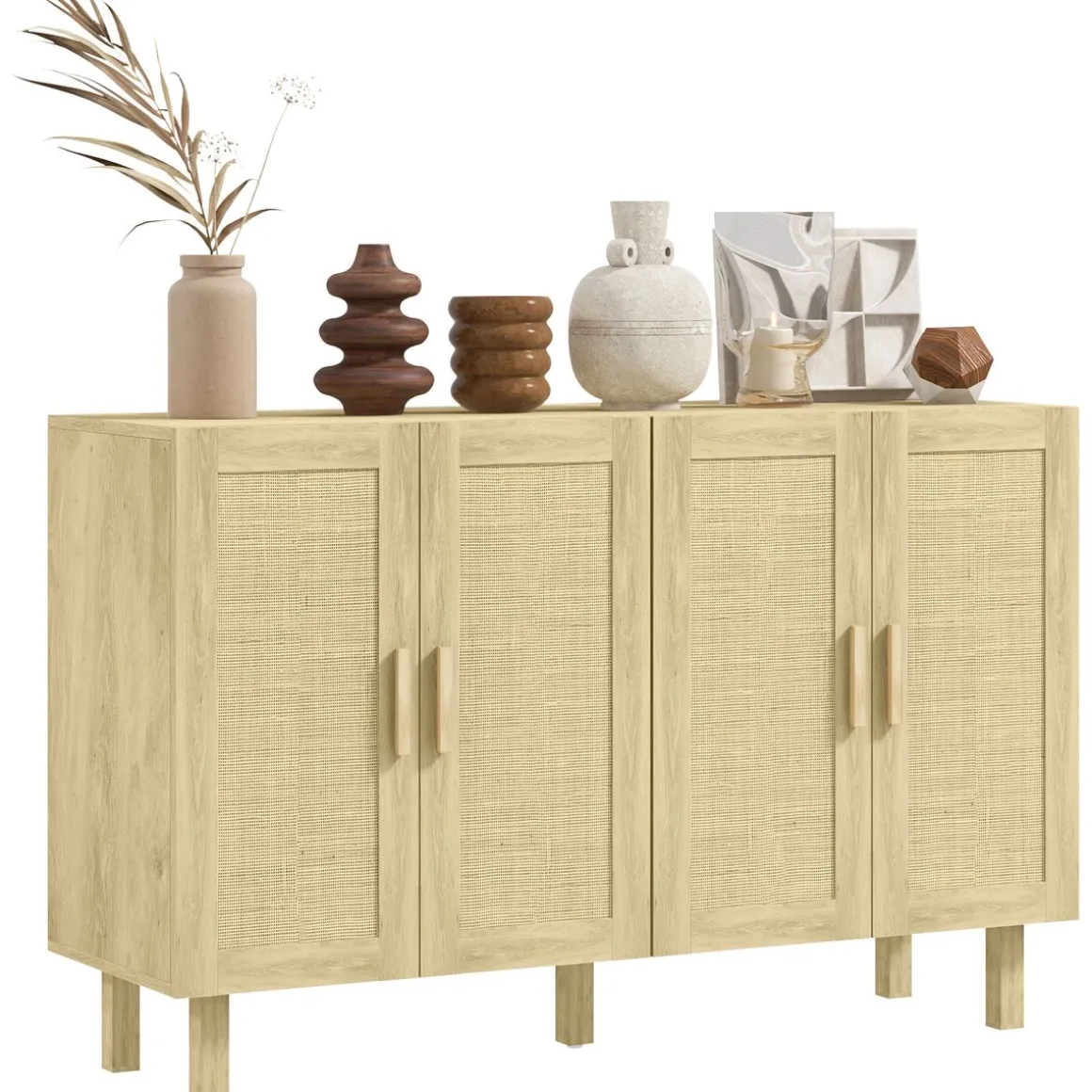Aparador Haru Homcom 4 puertas natural 76x120x39,5 cm