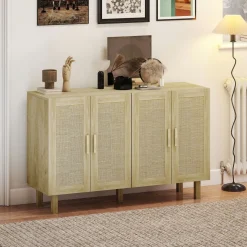 Aparador Haru Homcom 4 puertas natural 76x120x39,5 cm