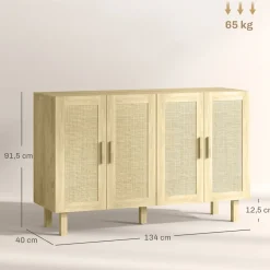 Aparador Haru Homcom 4 puertas natural 76x120x39,5 cm