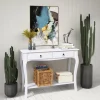 Aparador Homcom 2 cajones+estante inferior blanco 75x100x33 cm