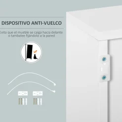 Aparador Homcom 2 puertas + 2 cajones gris/blanco 74x79x36 cm