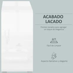 Aparador Homcom 2 puertas + 2 cajones gris/blanco 74x79x36 cm