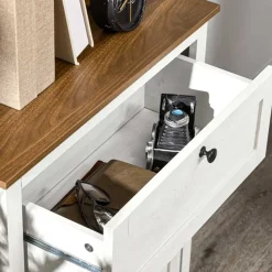 Aparador Homcom puertas dobles + cajón + estante ajustable blanco 87,4x60x30 cm