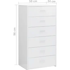 Aparador Iria 6 cajones 96x50x34 cm
