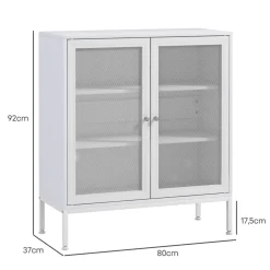 Aparador Karra Homcom 3 estantes blanco 92x80x37 cm