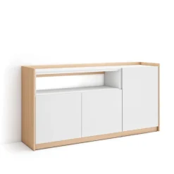 Aparador Kroma 3 puertas con estante abierto izquierda 80x156x37 cm