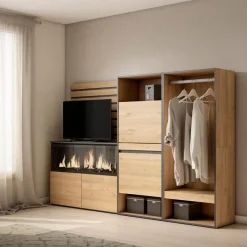 Aparador Kroma con zapatero y vestidor abierto 145x227,2x35 cm
