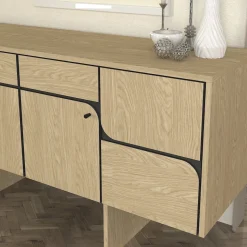 Aparador Lava 4 puertas natural 76x150x44,6 cm