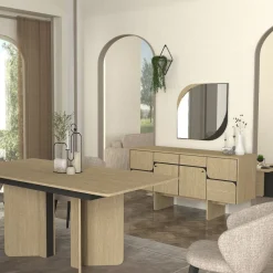 Aparador Lava 4 puertas natural 76x150x44,6 cm
