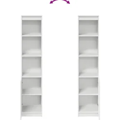 Aparador León 5 estantes + puerta blanco 180x37,5x35 cm