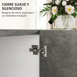 Aparador Liora Homcom 2 puertas gris 80x80x37 cm