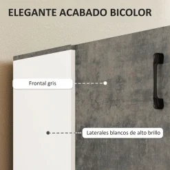 Aparador Liora Homcom 2 puertas gris 80x80x37 cm