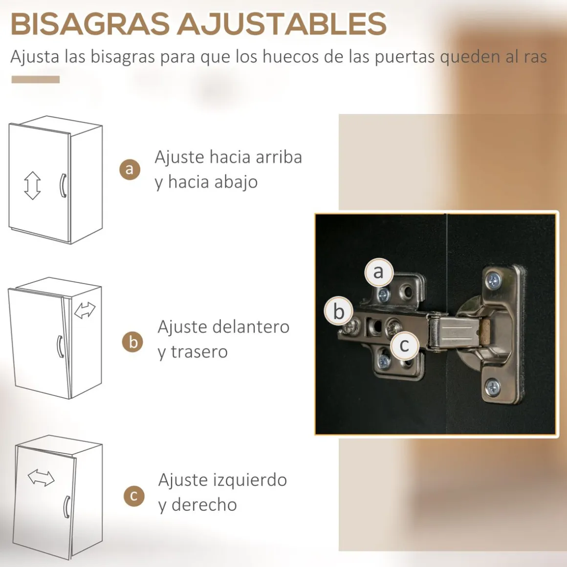 Aparador Luna Homcom 3 puertas + 1 cajón + estante negro 180x119x41 cm