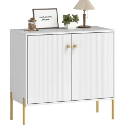 Aparador Lyx Homcom 2 puertas blanco 76x80x39,1 cm