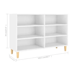 Aparador Margot 6 módulos diseño minimalista blanco 70x103,5x35 cm