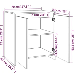 Aparador Margot 2 puertas + 2 estantes 75x70x41 cm