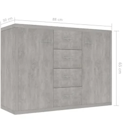 Aparador Milo 4 cajones + 2 puertas 65x88x30 cm
