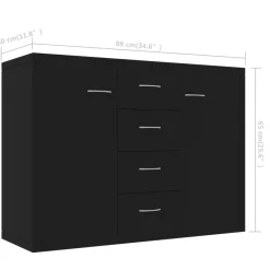 Aparador Milo 4 cajones + 2 puertas 65x88x30 cm