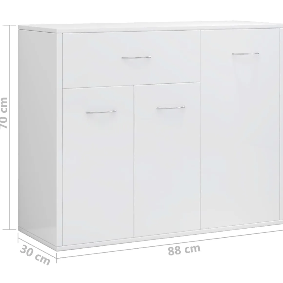 Aparador Miyama 3 puertas + 1 cajón 70x88x30 cm