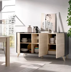 Aparador Ness con 3 puerta 75x155x43 cm