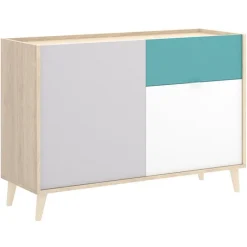 Aparador Nova 2 puertas con cajón multicolor 75x105x43 cm