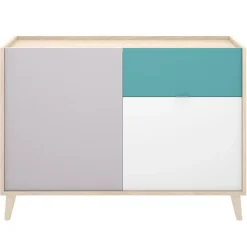 Aparador Nova 2 puertas con cajón multicolor 75x105x43 cm