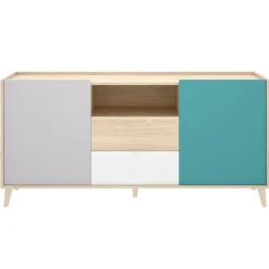 Aparador Nova 2 puertas con 2 cajones multicolor 75x155x43 cm
