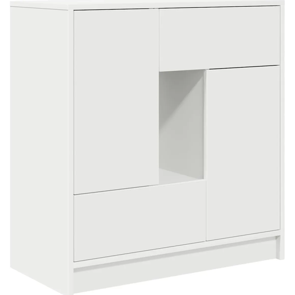 Aparador Oval 2 puertas + 2 cajones + compartimento blanco 74,5x70,5x34 cm