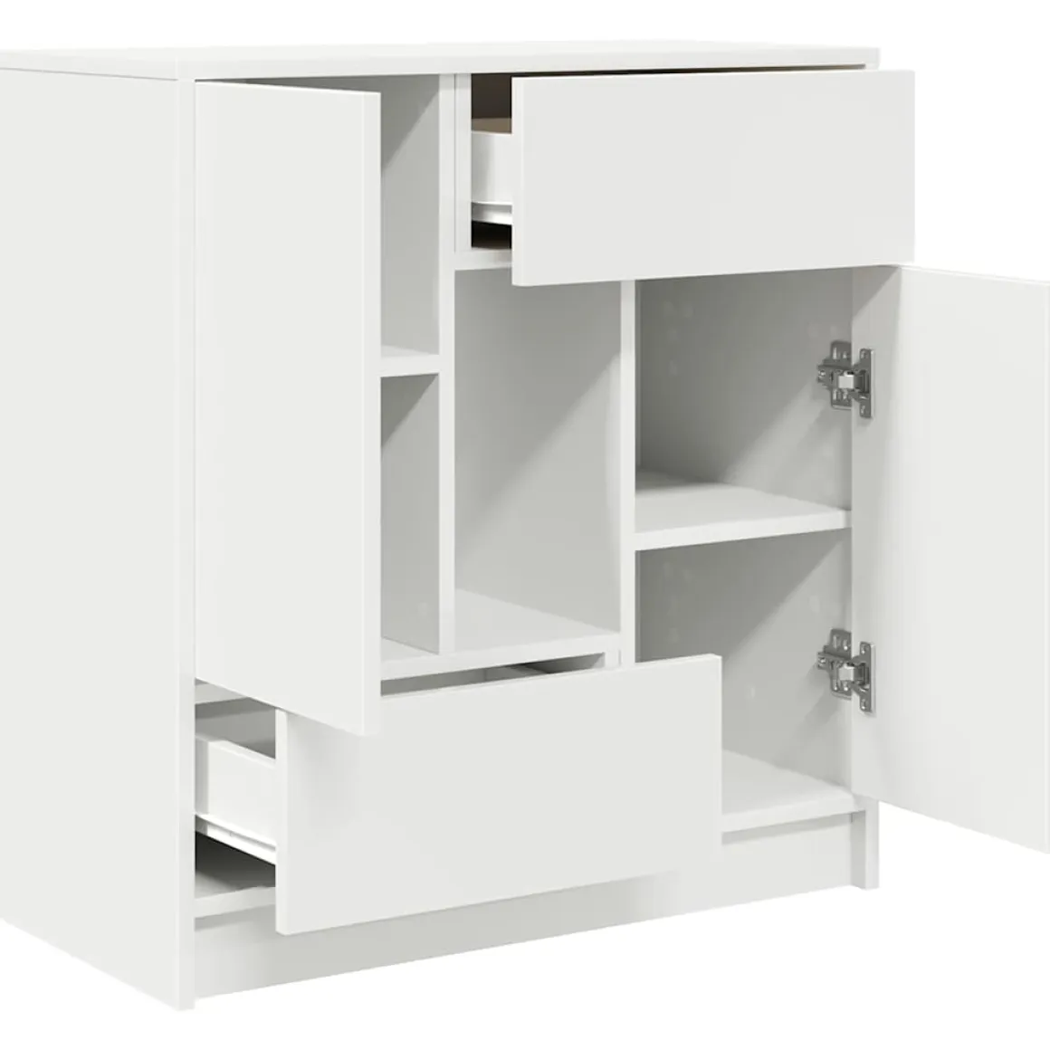 Aparador Oval 2 puertas + 2 cajones + compartimento blanco 74,5x70,5x34 cm