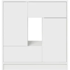 Aparador Oval 2 puertas + 2 cajones + compartimento blanco 74,5x70,5x34 cm