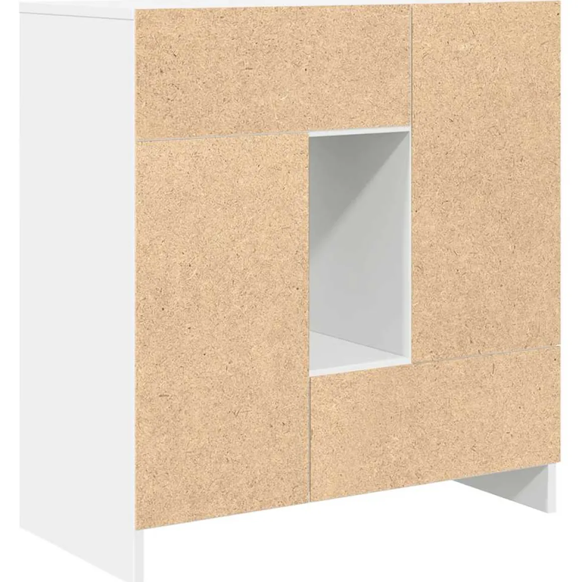 Aparador Oval 2 puertas + 2 cajones + compartimento blanco 74,5x70,5x34 cm