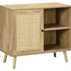 Aparador Priscila Homcom 2 compartimentos + armario natural 70x80x39 cm
