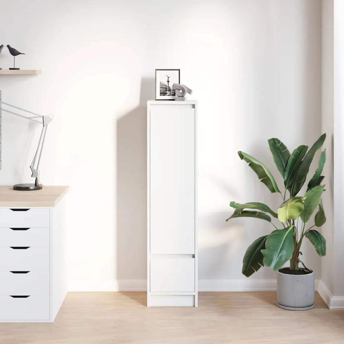 Aparador Ralphie armario + cajón blanco 119,5x29,5x34 cm