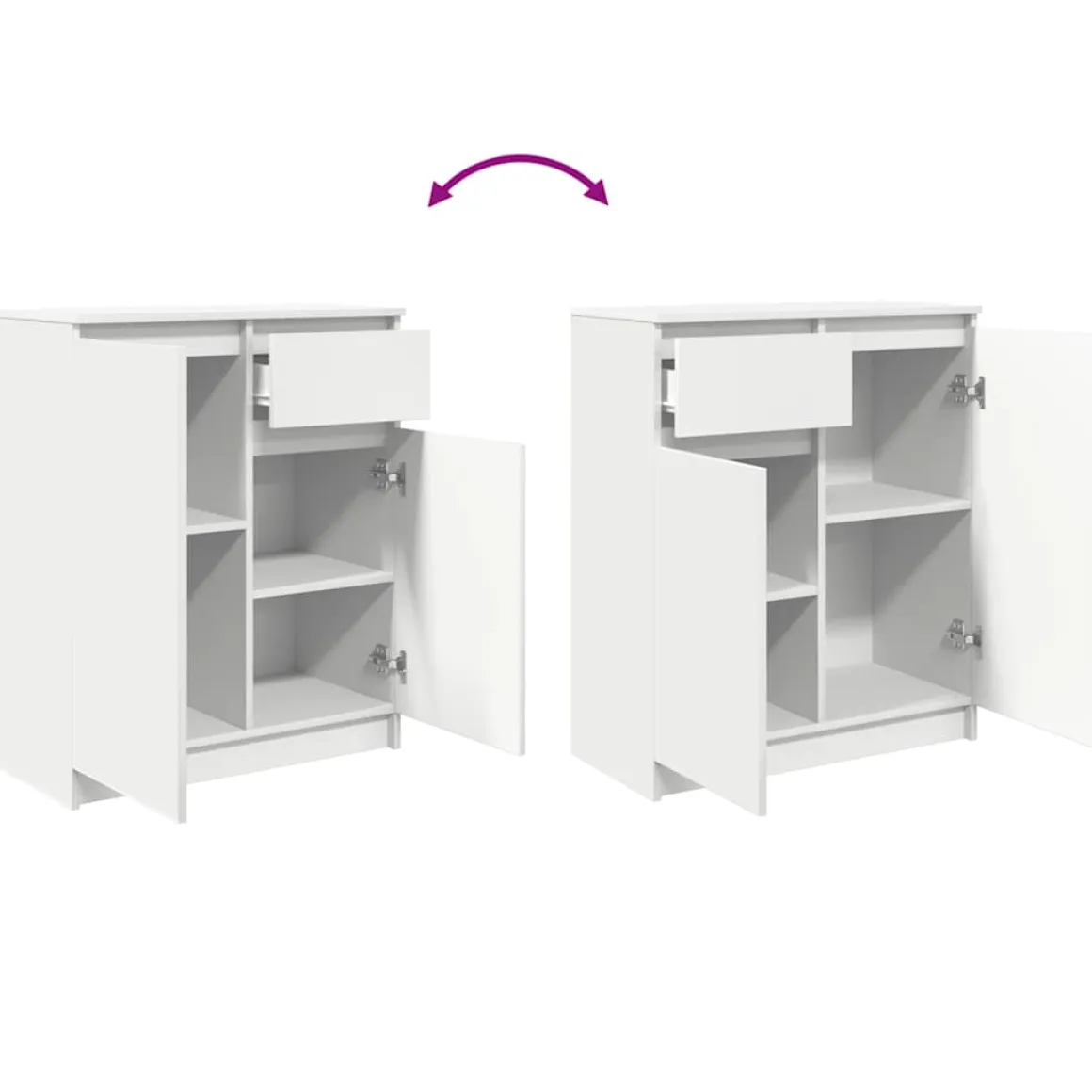 Aparador Rampa 2 puertas + cajón blanco 84x71x35 cm