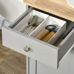 Aparador Refugio Homcom 3 puertas con 3 cajones gris 85x101x40 cm