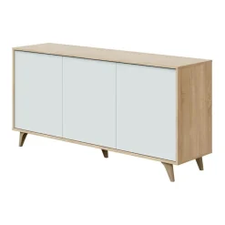 Aparador Relax Plus 3 puertas tipo push roble canadian/blanco artik 75x154x40 cm