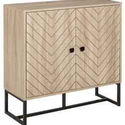 Aparador Ricote Homcom 2 puertas natural 80x80x29,5 cm