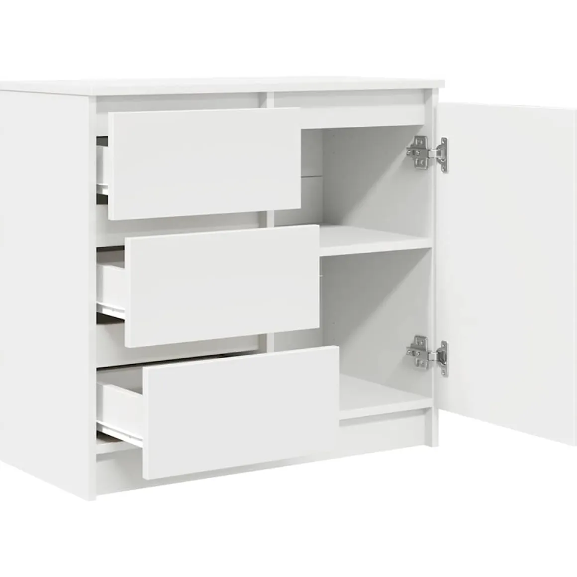 Aparador Risco puerta + 3 cajones blanco 65x71x35 cm