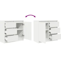 Aparador Risco puerta + 3 cajones blanco 65x71x35 cm
