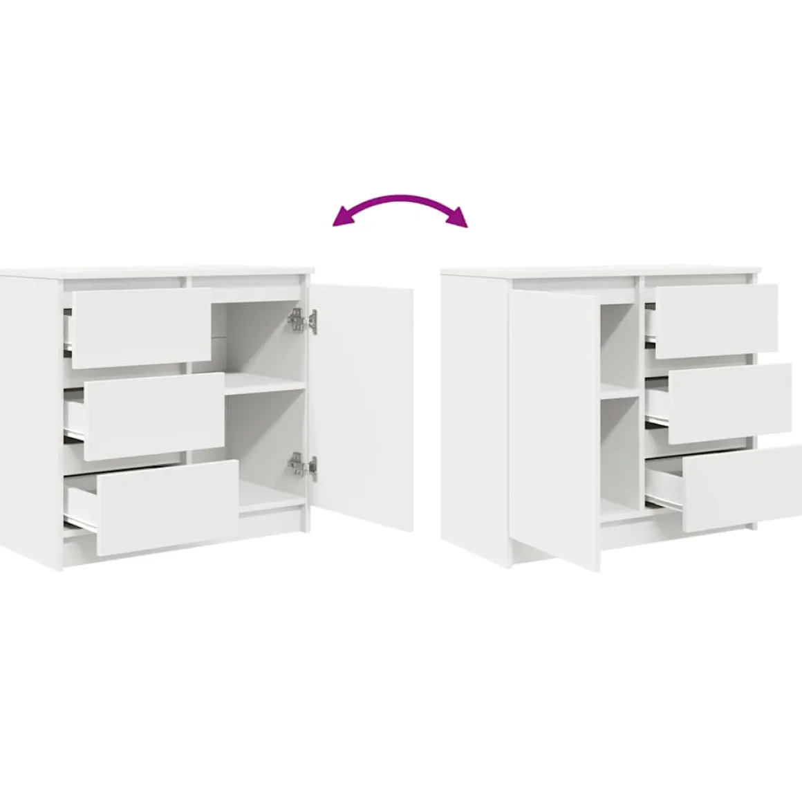Aparador Risco puerta + 3 cajones blanco 65x71x35 cm