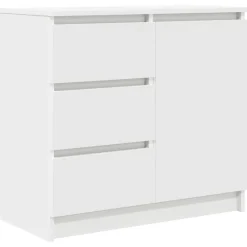 Aparador Risco puerta + 3 cajones blanco 65x71x35 cm
