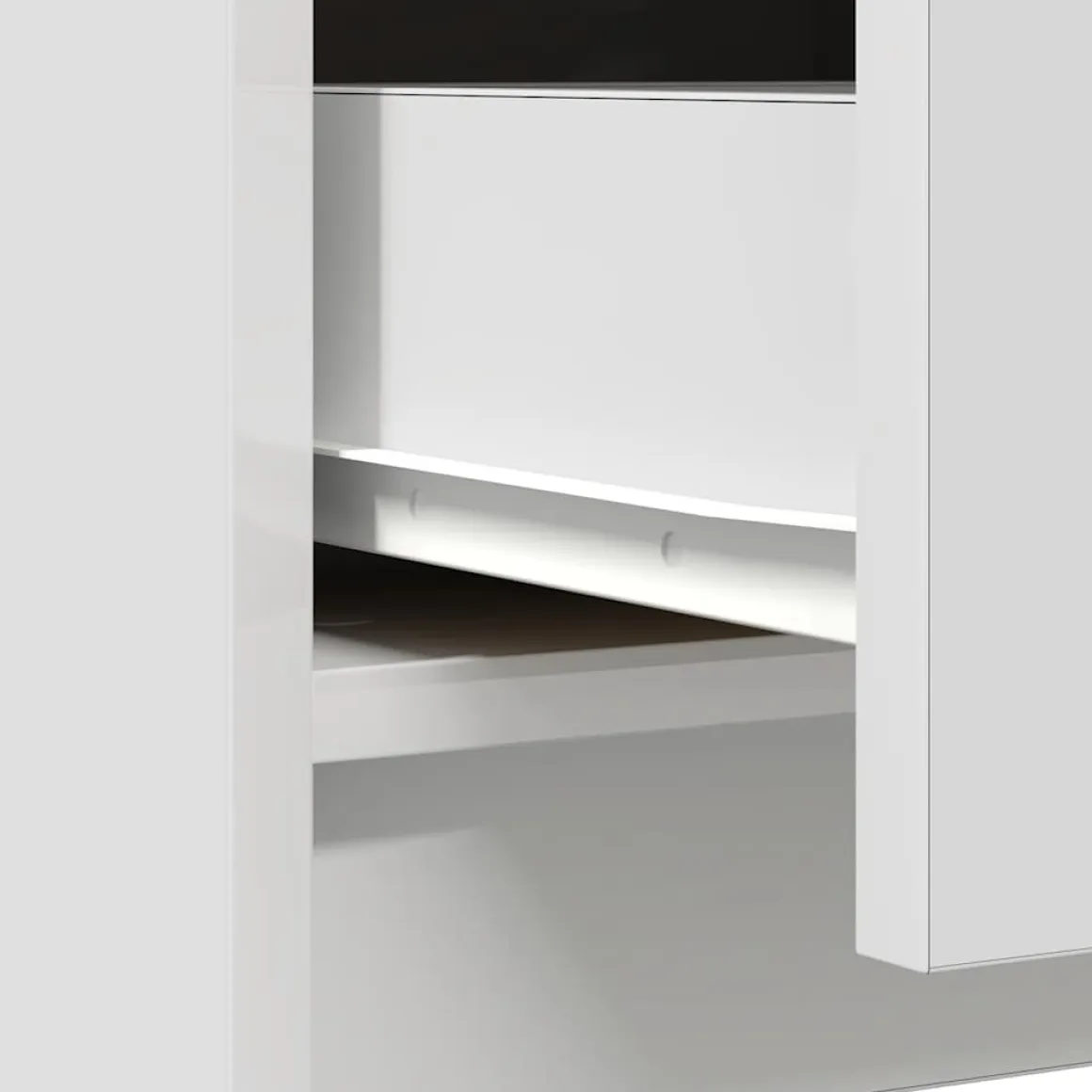 Aparador Rizo puerta + 4 cajones blanco 84x71x35 cm