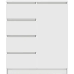 Aparador Rizo puerta + 4 cajones blanco 84x71x35 cm
